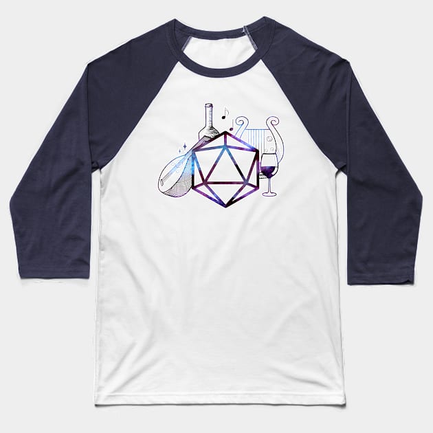 D&D Bard's Dice Baseball T-Shirt by CuteNerds